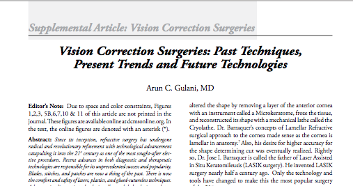 A New Concept for Refractive Surgery: Corneoplastique - A synergistic approach to refractive correction