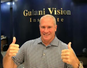Before-and-after scans highlighting Peter’s visual transformation after advanced LASIK correction by Dr. Gulani