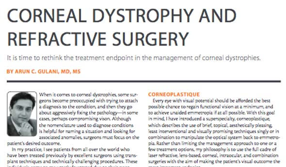 Corneal Dystrophy & Refractive surgery