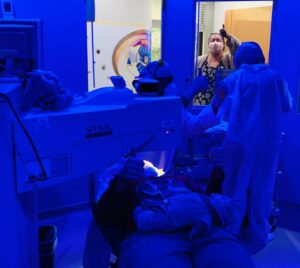 Lisa undergoing LaZrPlastique® surgery in the luxurious Gulani Vision Surgical Spa Suite.