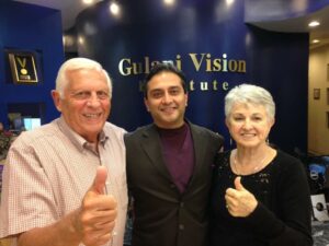 Betty Jane W. and her husband Noel reunited with Dr. Gulani, 11 years after successful laser and cataract surgeries still resulting in 20/20 vision.