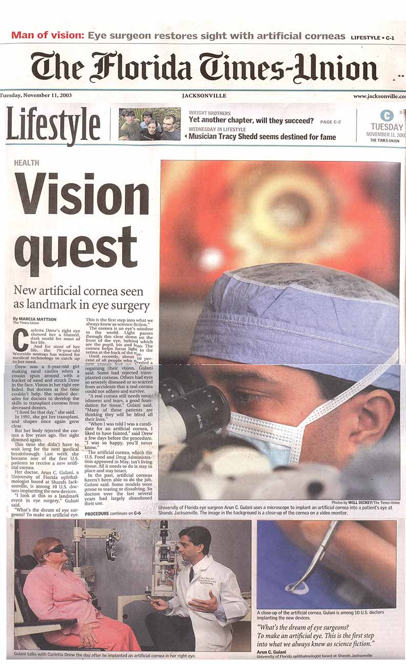 Newspaper Showing Dr. Gulani