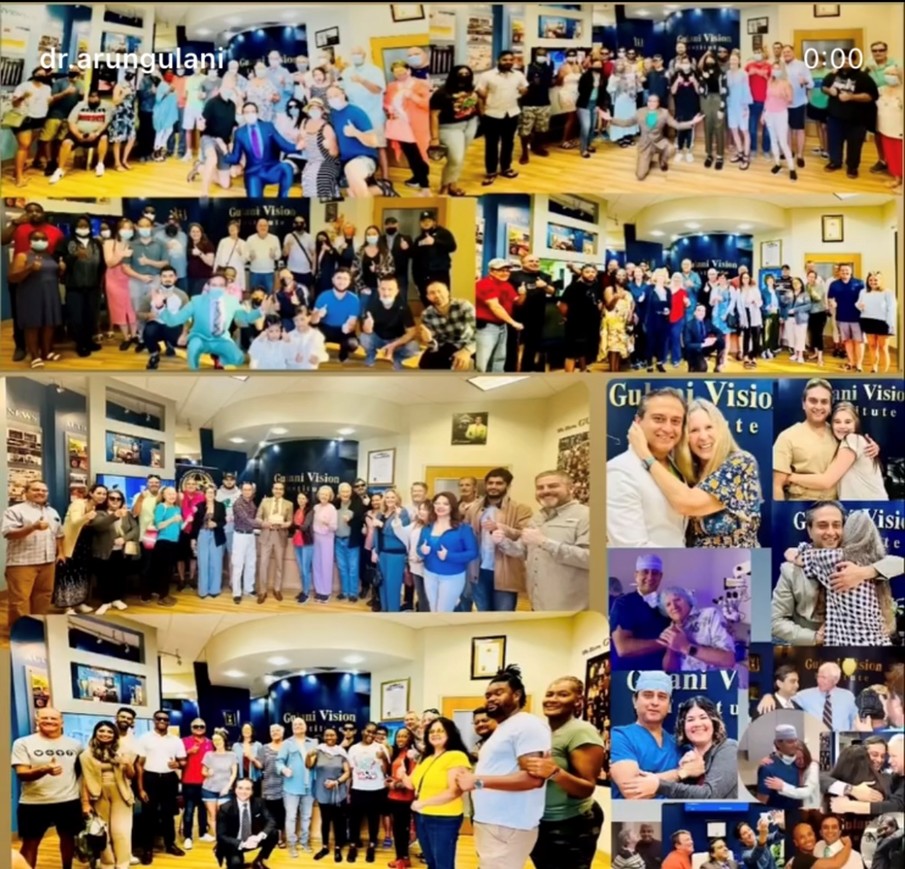 Radial Keratotomy RK patients gathered at Gulani Vision Institute with Dr. Arun Gulani, representing a community of patients seeking expertise for complex RK vision problems.
