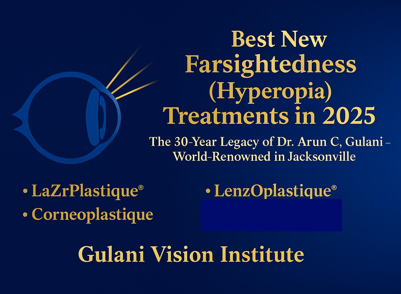Best new farsightedness hyperopia treatments in 2025 by Dr. Arun C. Gulani at Gulani Vision Institute in Jacksonville, global pioneer in vision correction