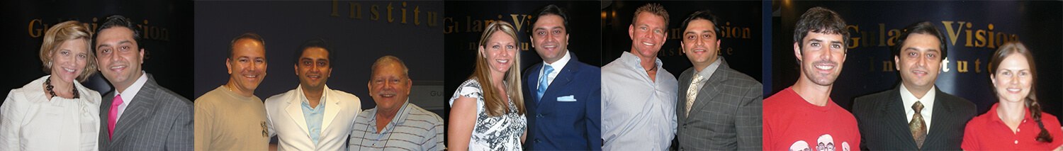 Dr. Gulani with patients celebrating successful LASIK complication corrective surgeries at Gulani Vision Institute, Jacksonville, FL.