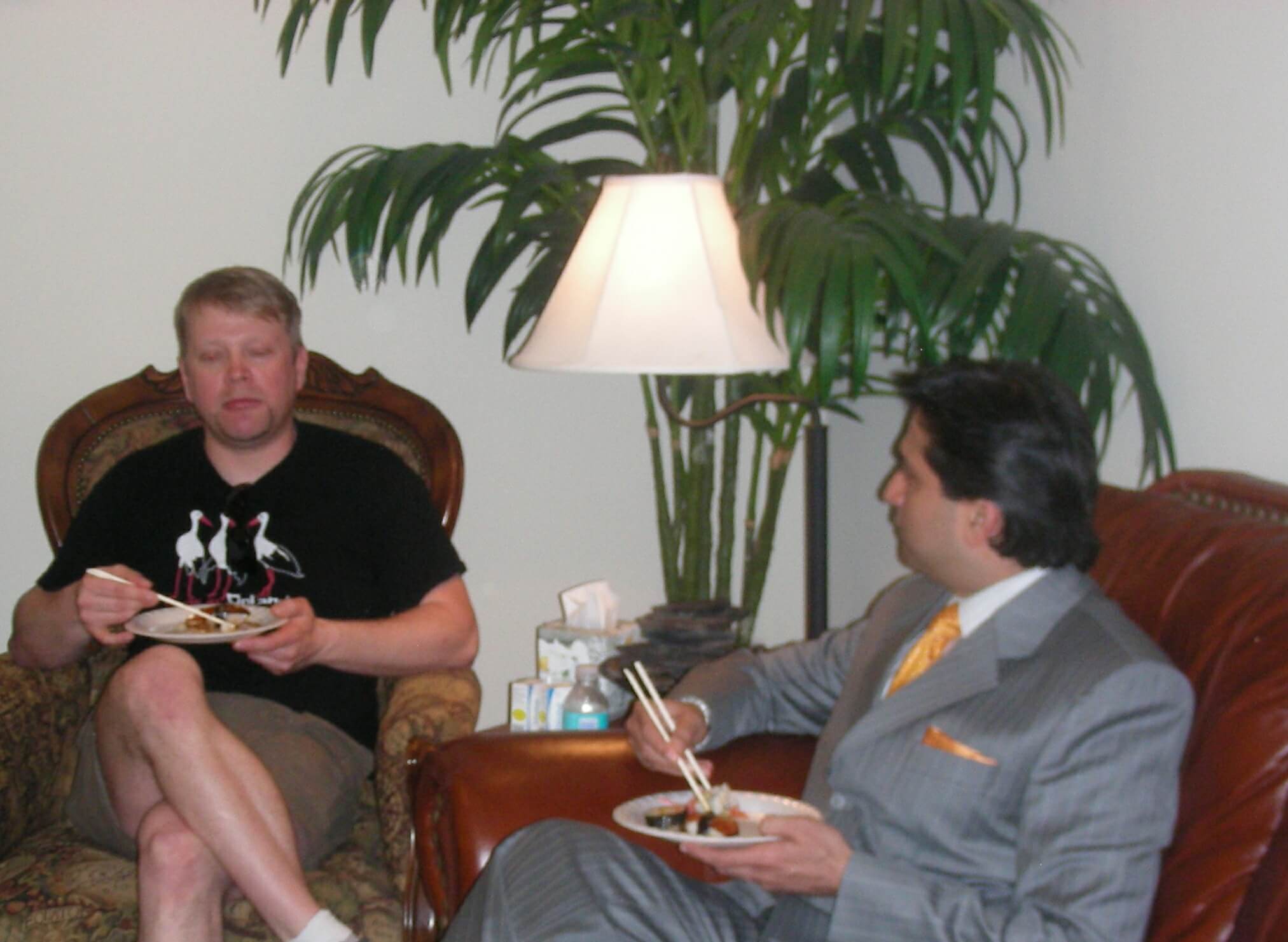 Dr. Gulani Eating Sushi With a Patient