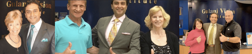 ophthalmologist with individual patients after lasik surgery