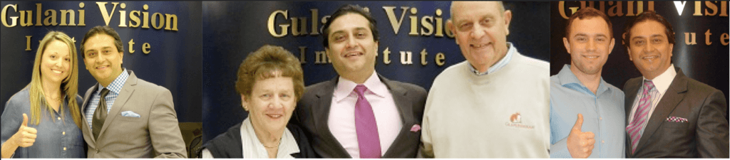 ophthalmologist with individual patients after lasik surgery 