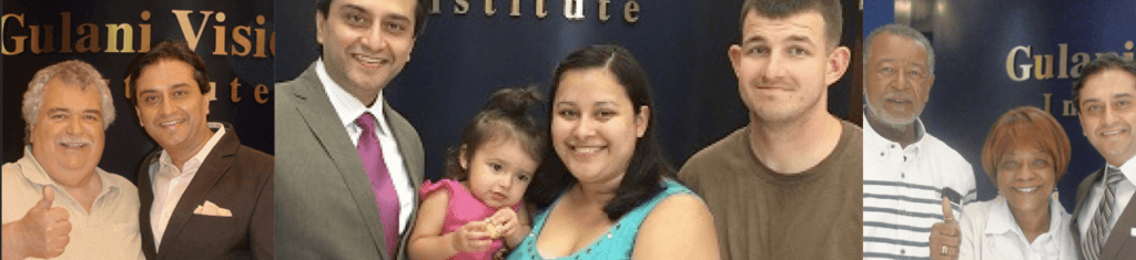 ophthalmologist with individual patients after lasik surgery