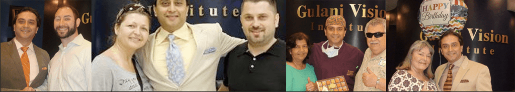 ophthalmologist with individual patients after lasik surgery