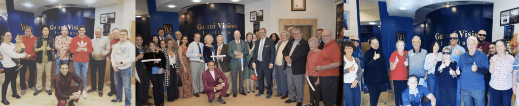 Dr. Gulani posing with many patients