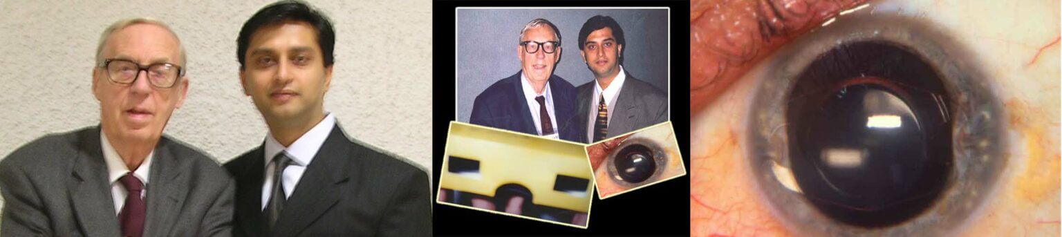 Dr. Gulani with late Dr. Jan Worst from Holland whose iris claw lens invention has evolved into the Artisan phakic implant.